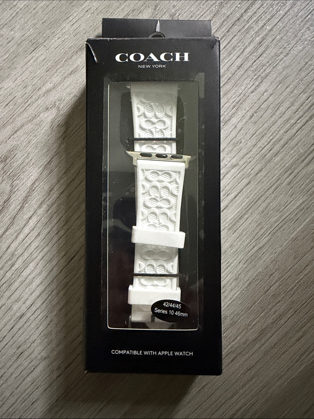 Coach Signature Silicone Apple Watch Strap White BNIB I